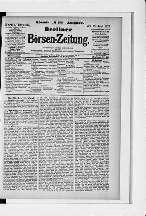 Berliner Börsen-Zeitung vom 18.06.1913
