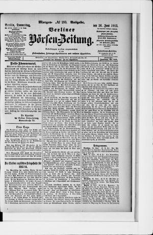 Berliner Börsen-Zeitung vom 26.06.1913