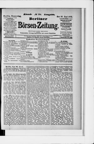 Berliner Börsen-Zeitung on Jun 26, 1913