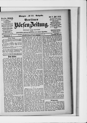 Berliner Börsen-Zeitung vom 09.07.1913