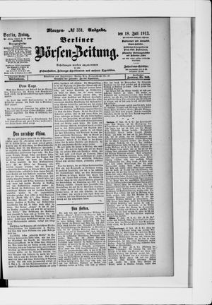 Berliner Börsen-Zeitung vom 18.07.1913