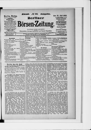 Berliner Börsen-Zeitung vom 21.07.1913