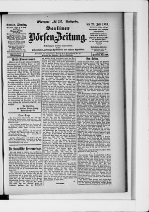 Berliner Börsen-Zeitung vom 22.07.1913