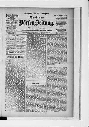 Berliner Börsen-Zeitung vom 03.08.1913