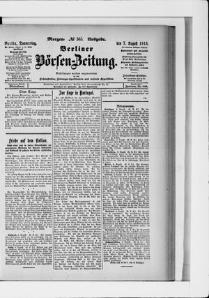 Berliner Börsen-Zeitung vom 07.08.1913