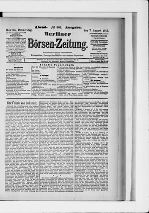 Berliner Börsen-Zeitung vom 07.08.1913