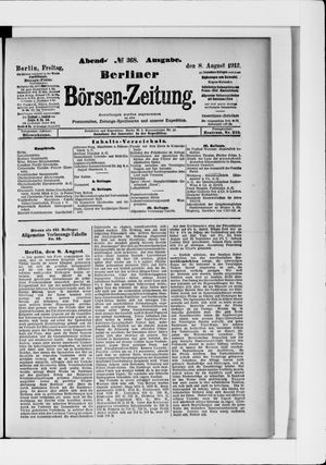 Berliner Börsen-Zeitung vom 08.08.1913