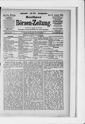 Berliner Börsen-Zeitung on Aug 11, 1913
