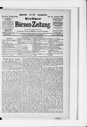 Berliner Börsen-Zeitung vom 14.08.1913