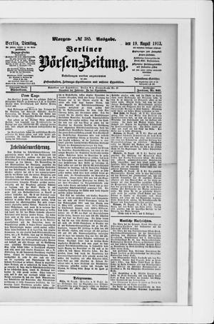 Berliner Börsen-Zeitung vom 19.08.1913