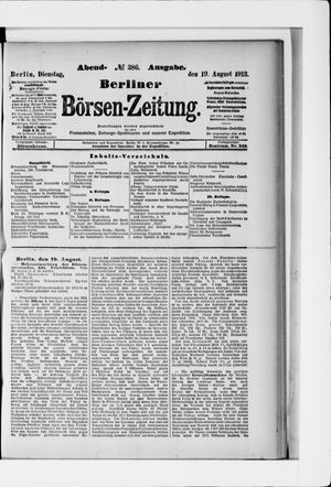 Berliner Börsen-Zeitung vom 19.08.1913