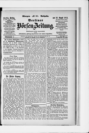 Berliner Börsen-Zeitung vom 22.08.1913