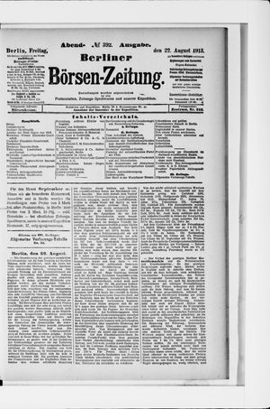 Berliner Börsen-Zeitung vom 22.08.1913