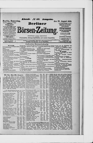 Berliner Börsen-Zeitung vom 28.08.1913