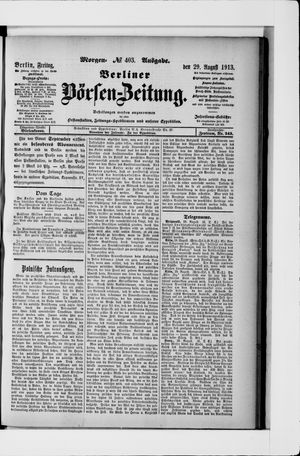 Berliner Börsen-Zeitung vom 29.08.1913