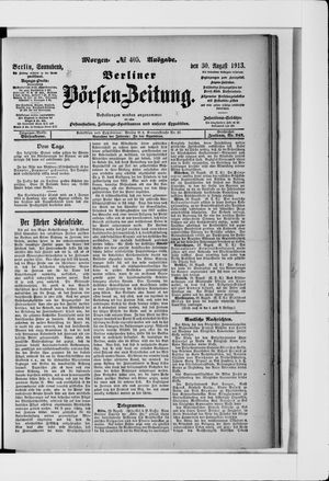 Berliner Börsen-Zeitung vom 30.08.1913