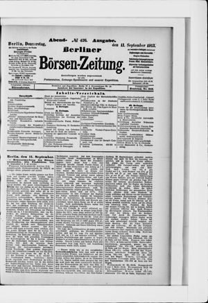 Berliner Börsen-Zeitung vom 11.09.1913