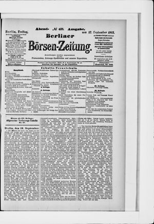 Berliner Börsen-Zeitung vom 12.09.1913
