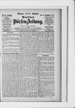 Berliner Börsen-Zeitung vom 14.09.1913
