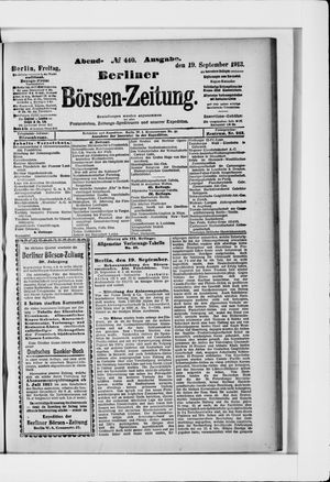 Berliner Börsen-Zeitung vom 19.09.1913