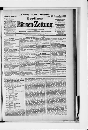 Berliner Börsen-Zeitung vom 22.09.1913