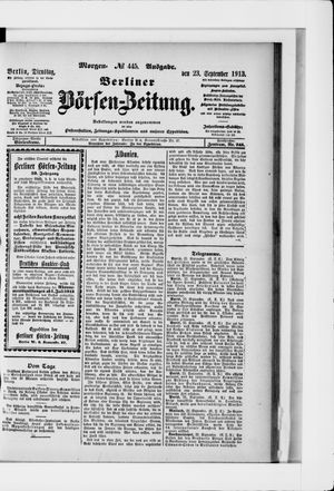 Berliner Börsen-Zeitung vom 23.09.1913