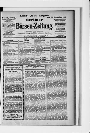 Berliner Börsen-Zeitung vom 26.09.1913