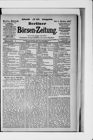 Berliner Börsen-Zeitung vom 01.10.1913