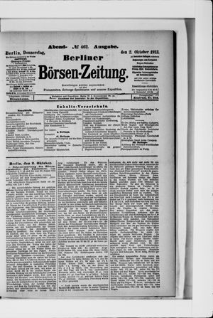 Berliner Börsen-Zeitung on Oct 2, 1913