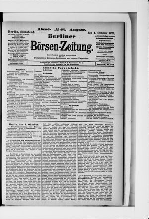 Berliner Börsen-Zeitung vom 04.10.1913