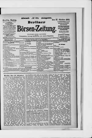 Berliner Börsen-Zeitung vom 27.10.1913