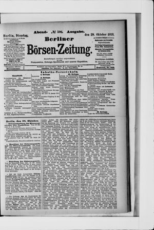 Berliner Börsen-Zeitung vom 28.10.1913