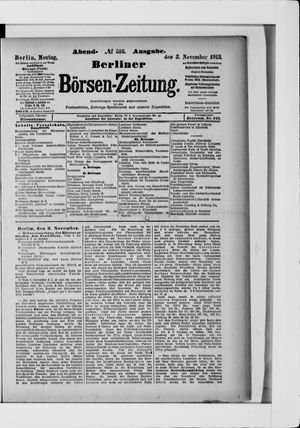Berliner Börsen-Zeitung vom 03.11.1913