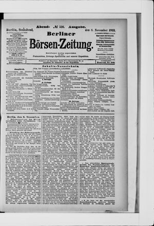 Berliner Börsen-Zeitung vom 08.11.1913