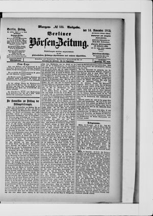 Berliner Börsen-Zeitung vom 14.11.1913