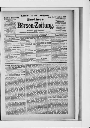 Berliner Börsen-Zeitung vom 15.11.1913