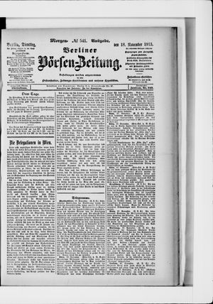 Berliner Börsen-Zeitung vom 18.11.1913