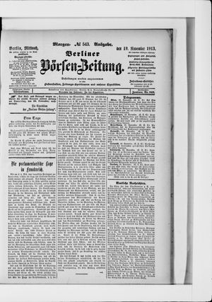 Berliner Börsen-Zeitung vom 19.11.1913