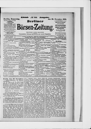 Berliner Börsen-Zeitung vom 20.11.1913