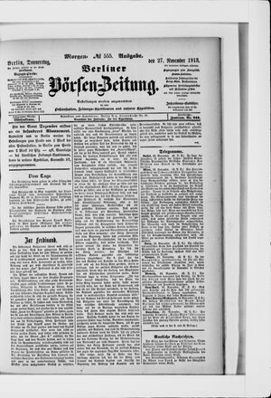 Berliner Börsen-Zeitung vom 27.11.1913