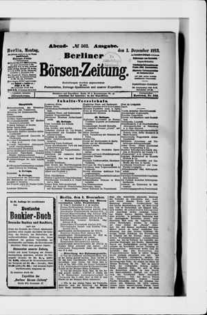 Berliner Börsen-Zeitung vom 01.12.1913