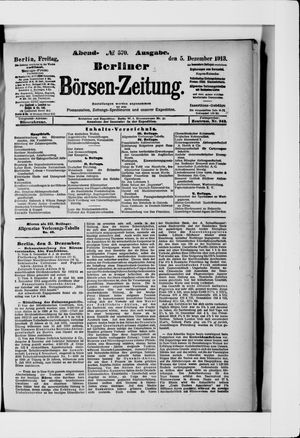 Berliner Börsen-Zeitung vom 05.12.1913