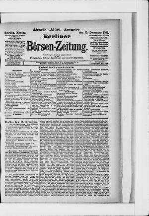 Berliner Börsen-Zeitung vom 15.12.1913