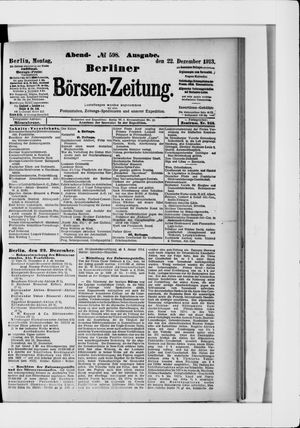 Berliner Börsen-Zeitung vom 22.12.1913