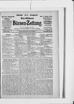 Berliner Börsen-Zeitung vom 03.01.1914