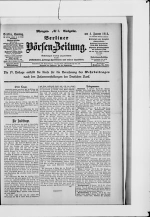 Berliner Börsen-Zeitung vom 04.01.1914