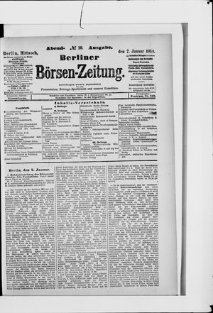 Berliner Börsen-Zeitung on Jan 7, 1914