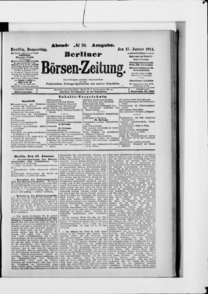 Berliner Börsen-Zeitung vom 15.01.1914