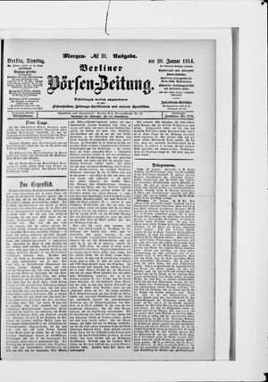 Berliner Börsen-Zeitung on Jan 20, 1914