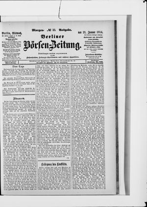 Berliner Börsen-Zeitung on Jan 21, 1914
